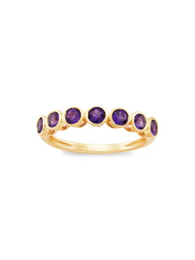 Saks Fifth Avenue Women's 14k Yellow Gold & Bezel Amethyst Band Ring