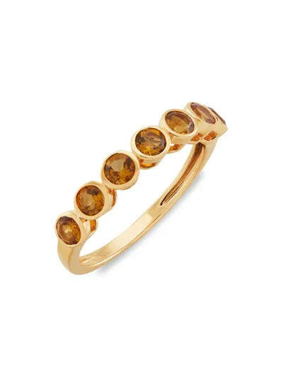 Saks Fifth Avenue Women's 14k Yellow Gold & Bezel Citrine Band Ring