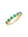 Saks Fifth Avenue Women's 14k Yellow Gold & Bezel Created Emerald Band Ring In Emerald