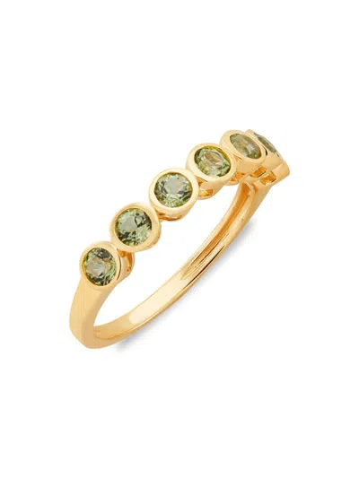Saks Fifth Avenue Women's 14k Yellow Gold & Bezel Peridot Band Ring