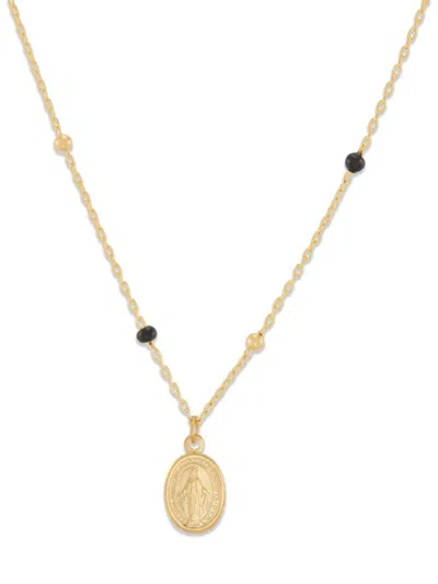 Saks Fifth Avenue Women's 14k Yellow Gold & Black Enamel Pendant Necklace