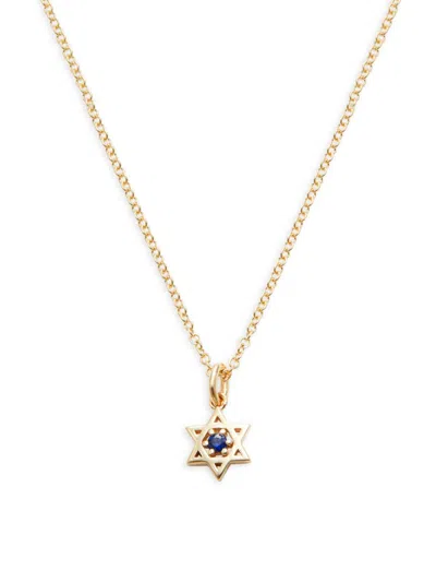 Saks Fifth Avenue Women's 14k Yellow Gold & Blue Sapphire Star Pendant Necklace