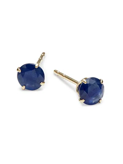 Saks Fifth Avenue Women's 14k Yellow Gold & Blue Sapphire Stud Earrings