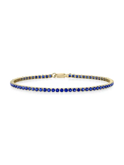 Saks Fifth Avenue Women's 14k Yellow Gold & Blue Sapphire Tennis Bracelet