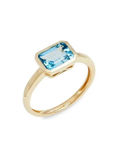 Saks Fifth Avenue Women's 14k Yellow Gold & Blue Topaz Ring