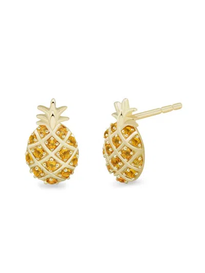 Saks Fifth Avenue Women's 14k Yellow Gold & Citrine Pineapple Stud Earrings