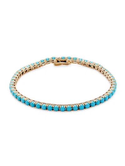 Saks Fifth Avenue Women's 14k Yellow Gold & Composite Turquoise Tennis Bracelet