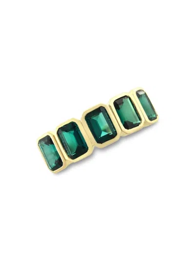 Saks Fifth Avenue Women's 14k Yellow Gold & Created Emerald Band Ring In Green