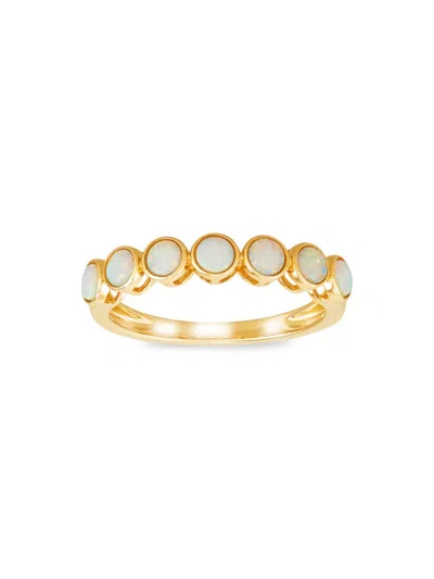 Saks Fifth Avenue Women's 14k Yellow Gold & Created Opal Band Ring