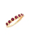 SAKS FIFTH AVENUE WOMEN'S 14K YELLOW GOLD & CREATED RUBY BAND RING