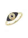 SAKS FIFTH AVENUE WOMEN'S 14K YELLOW GOLD & CREATED SAPPHIRE EVIL EYE RING