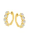 Saks Fifth Avenue Women's 14k Yellow Gold & Created Sapphire Huggie Earrings In Sapphire