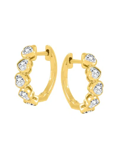 Saks Fifth Avenue Women's 14k Yellow Gold & Created Sapphire Huggie Earrings