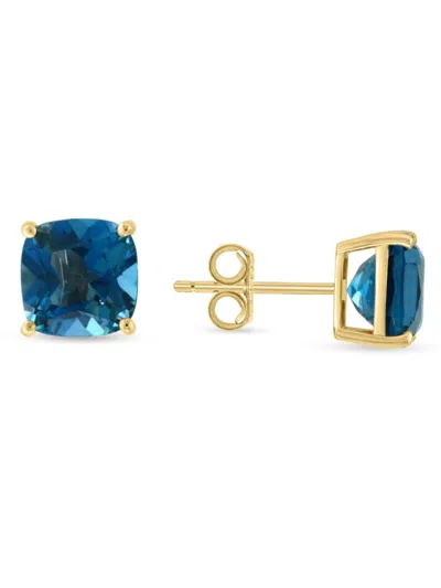 Saks Fifth Avenue Women's 14k Yellow Gold & Cushion Cut Topaz Stud Earrings