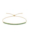 Saks Fifth Avenue Women's 14k Yellow Gold & Emerald Bolo Bracelet In Emerald