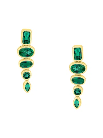 Saks Fifth Avenue Women's 14k Yellow Gold & Emerald Multi Shaped Drop Earrings In Green