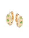 Saks Fifth Avenue Women's 14k Yellow Gold & Emerald Star Huggie Earrings In Emerald