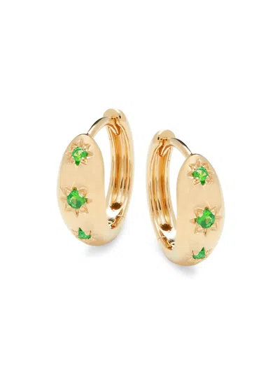 Saks Fifth Avenue Women's 14k Yellow Gold & Emerald Star Huggie Earrings
