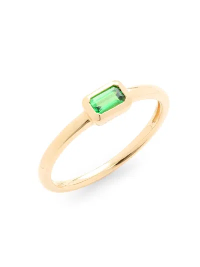 Saks Fifth Avenue Women's 14k Yellow Gold & Emerald Tsavorite Ring