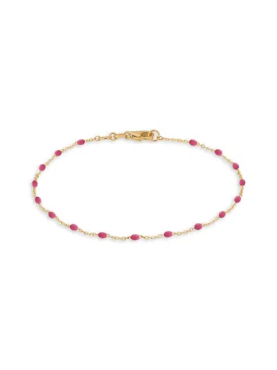 SAKS FIFTH AVENUE WOMEN'S 14K YELLOW GOLD & ENAMEL BEAD CHAIN BRACELET