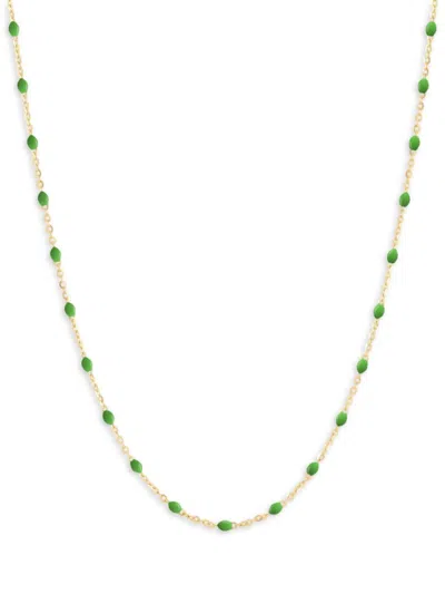 Saks Fifth Avenue Women's 14k Yellow Gold & Enamel Bead Chain Necklace