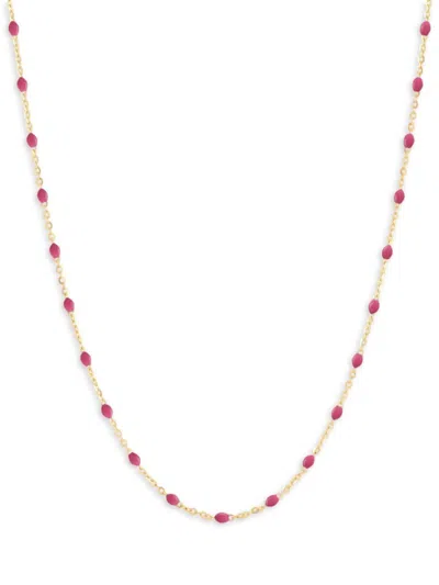 Saks Fifth Avenue Women's 14k Yellow Gold & Enamel Bead Chain Necklace