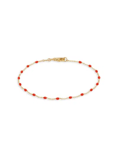 SAKS FIFTH AVENUE WOMEN'S 14K YELLOW GOLD & ENAMEL BEAD STATION BRACELET
