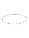 Saks Fifth Avenue Women's 14k Yellow Gold & Enamel Bead Station Chain Anklet In Yellow Gold