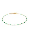 SAKS FIFTH AVENUE WOMEN'S 14K YELLOW GOLD & ENAMEL BEAD STATION CHAIN BRACELET