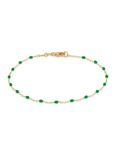 Saks Fifth Avenue Women's 14k Yellow Gold & Enamel Bead Station Chain Bracelet