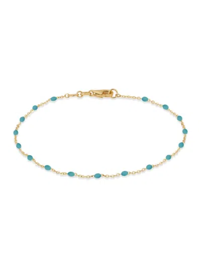 Saks Fifth Avenue Women's 14k Yellow Gold & Enamel Bead Station Chain Bracelet