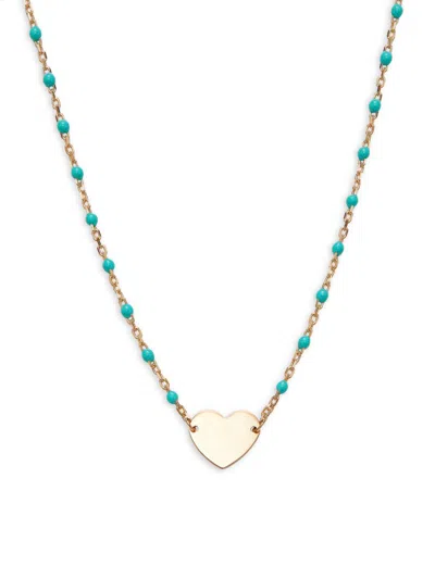 Saks Fifth Avenue Women's 14k Yellow Gold & Enamel Heart Pendant Necklace