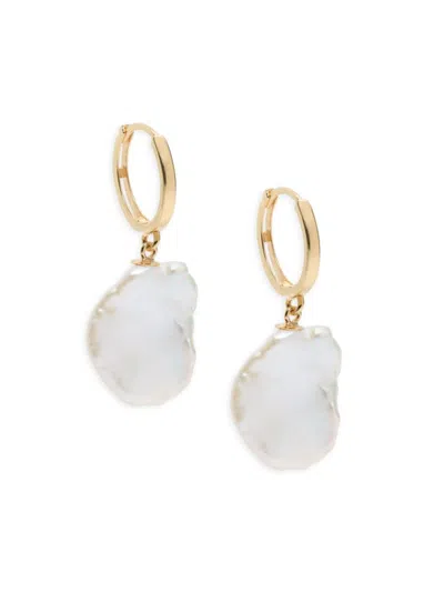 Saks Fifth Avenue Women's 14k Yellow Gold & Fresh Water Pearl Drop Earrings