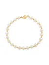 Saks Fifth Avenue Women's 14k Yellow Gold & Freshwater Pearl Beaded Bracelet In Gold