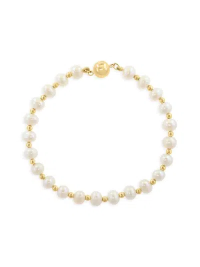 Saks Fifth Avenue Women's 14k Yellow Gold & Freshwater Pearl Beaded Bracelet
