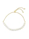 Saks Fifth Avenue Women's 14k Yellow Gold & Freshwater Pearl Bolo Bracelet In Gold