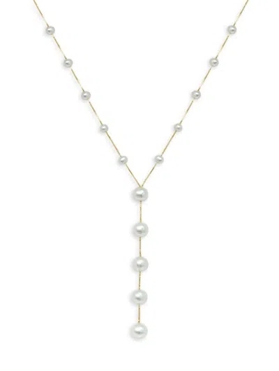 Saks Fifth Avenue Women's 14k Yellow Gold & Freshwater Pearl Lariat Necklace