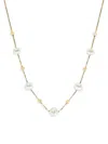 Saks Fifth Avenue Women's 14k Yellow Gold & Freshwater Pearl Station Necklace In Gold