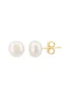 Saks Fifth Avenue Women's 14k Yellow Gold & Freshwater Pearl Stud Earrings In Yellow Gold