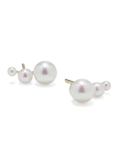 Saks Fifth Avenue Women's 14k Yellow Gold & Freshwater Pearl Stud Earrings