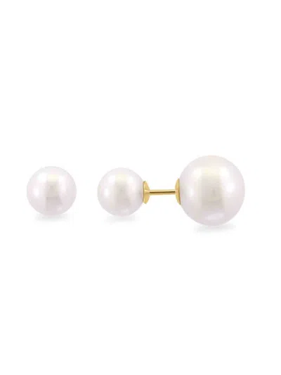 Saks Fifth Avenue Women's 14k Yellow Gold & Freshwater Pearl Stud Earrings