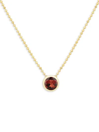 Saks Fifth Avenue Women's 14k Yellow Gold & Garnet Beaded Chain Necklace