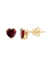 Saks Fifth Avenue Women's 14k Yellow Gold & Garnet Heart Stud Earrings In Gold