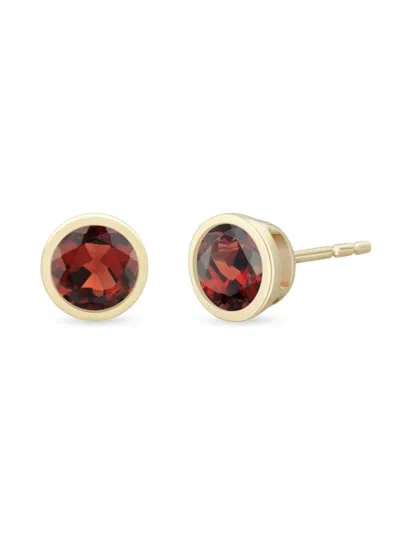 Saks Fifth Avenue Women's 14k Yellow Gold & Garnet Stud Earrings