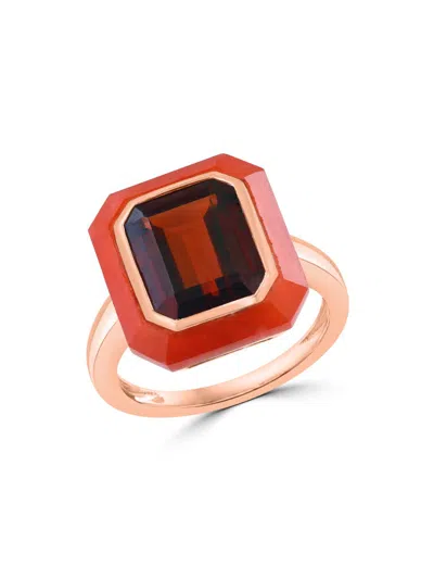 Saks Fifth Avenue Women's 14k Yellow Gold & Gemstone Ring In Red