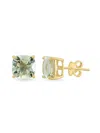 Saks Fifth Avenue Women's 14k Yellow Gold & Green Amethyst Stud Earrings In Yellow Gold
