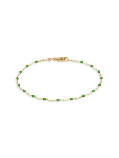 Saks Fifth Avenue Women's 14k Yellow Gold & Kermit Enamel Beaded Chain Bracelet