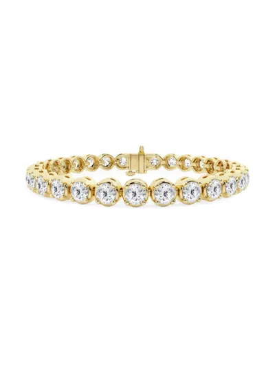 Saks Fifth Avenue Women's 14k Yellow Gold & Lab-grown Diamond 4-prong Tennis Bracelet In 12 Tcw