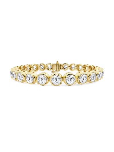 Saks Fifth Avenue Women's 14k Yellow Gold & Lab-grown Diamond 4-prong Tennis Bracelet In 15 Tcw
