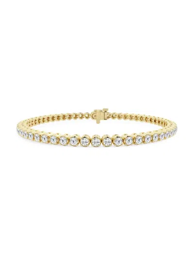 Saks Fifth Avenue Women's 14k Yellow Gold & Round Lab-grown Diamond 4-prong Tennis Bracelet/2.00-15.00 Tcw In 3 Tcw